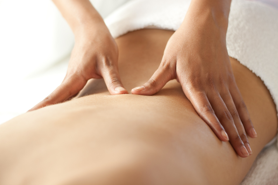 Back massage at spa